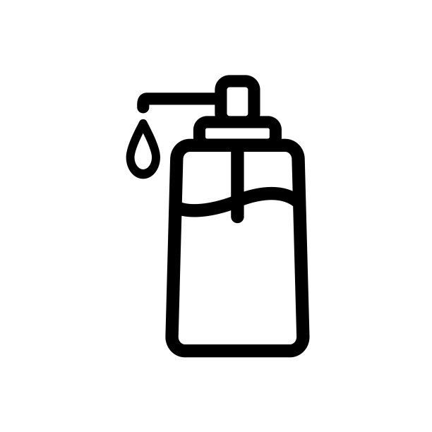 液体肥皂一滴，线条图标。图片下载