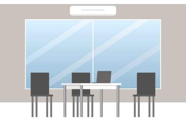 有空调的办公室。矢量图图片下载