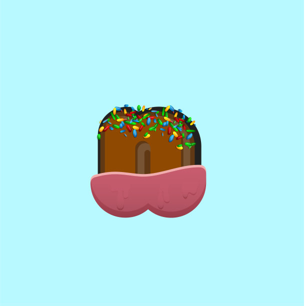 甜字符从一个字体集，矢量插图图片下载