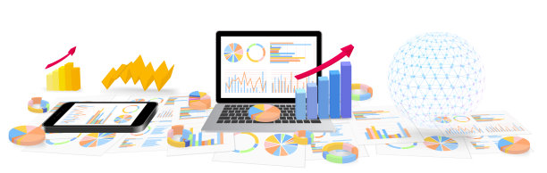 图形数据智能手机和笔记本电脑白色背景。信息技术的形象图片下载