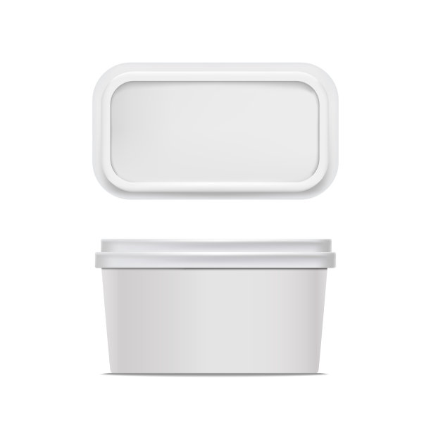 现实详细的3d空白容器黄油模板模型集。向量图片下载