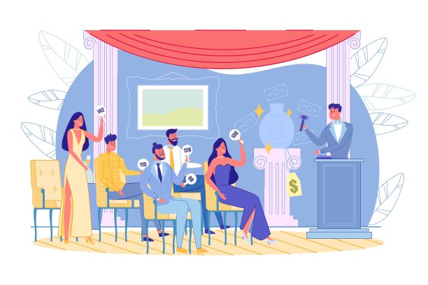 拍卖过程与投标人，买方和拍卖师图片下载