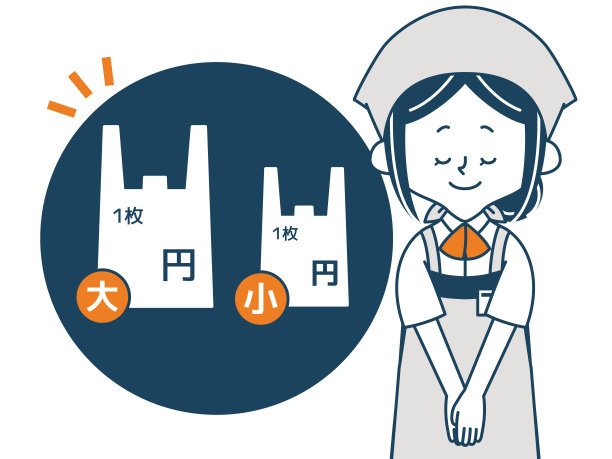 超市职员引导付费购物袋的插图图片下载