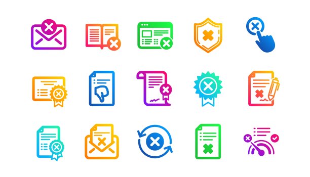 拒绝图标。拒绝、取消和不喜欢。经典的图标集。向量图片下载