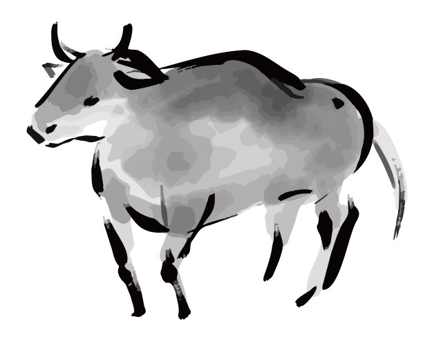 日本水墨画-牛年图片下载