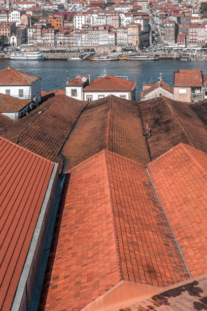 2019年11月，盖亚新城，瓦片屋顶的酒窖俯瞰杜罗河图片下载