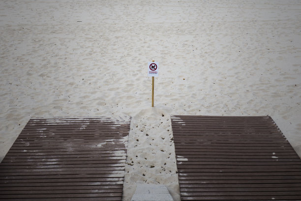 葡萄牙莫莱多海滩上禁止狗进入的标志。图片下载