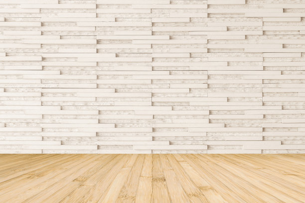 现代大理石瓷砖墙纹纹理背景在浅白色米色与木地板在黄褐色图片下载
