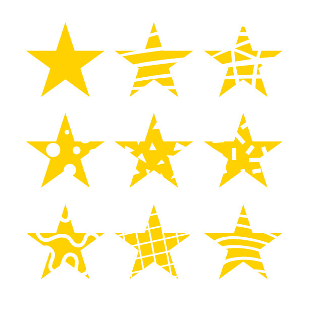 在白色背景上孤立的恒星向量集图片下载