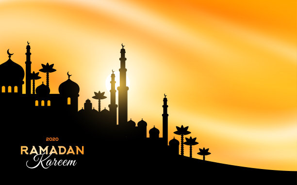 日落时阿拉伯城市的剪影图片下载