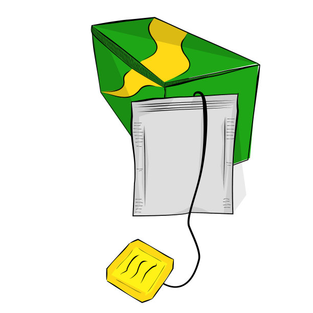 简单矢量手绘草图，模型空白即时茶袋和盒子，孤立在白色图片下载