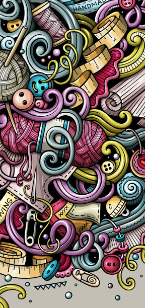 手工绘制的涂鸦横幅。卡通详细的传单。图片下载