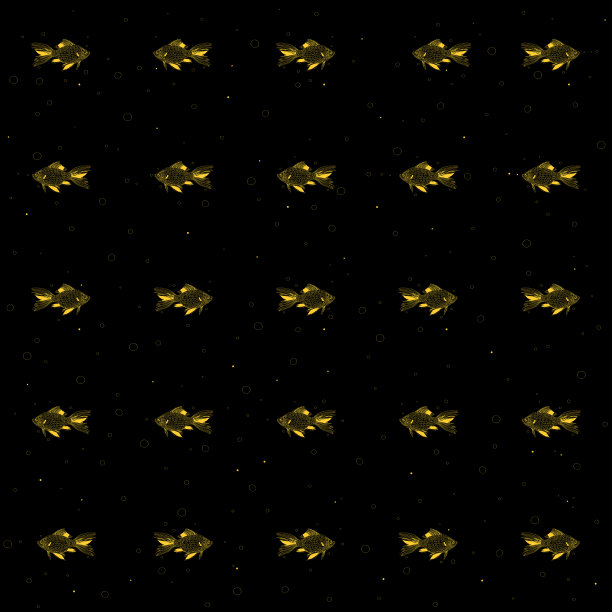 无缝模式表明金鱼在两个相反的移动位置图片下载