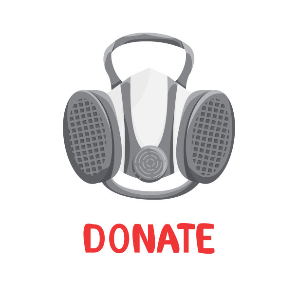 P100防毒面具矢量图图片下载