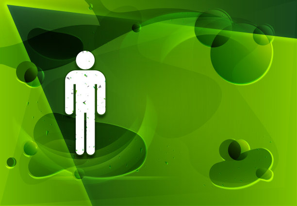 男人图标玻璃时尚抽象绿色背景插图图片下载