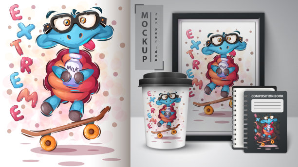 海龟滑板海报和商品图片下载