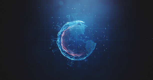 COVID-19病毒和地球的未来线框3D概念图片下载