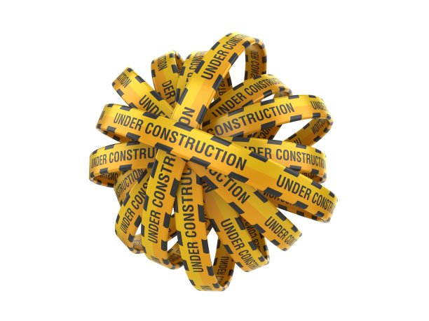 正在施工的圆形警戒线带-三维渲染图片下载