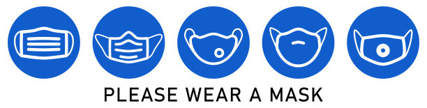 请戴上口罩-简单的白色病毒呼吸器在蓝圈内画。在预防冠状病毒肺炎疫情期间是否可以使用图片下载