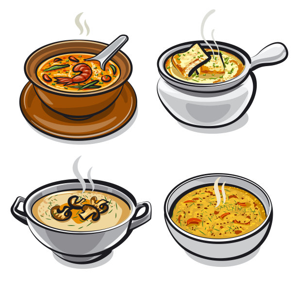 不同的菜系汤图片下载