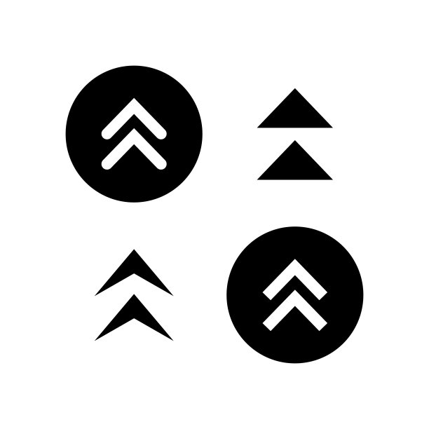 箭头图标。向上滑动图标设置隔离在白色背景。图片下载