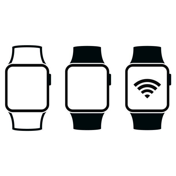 聪明看图标。用白色背景勾勒经典设备。图片下载