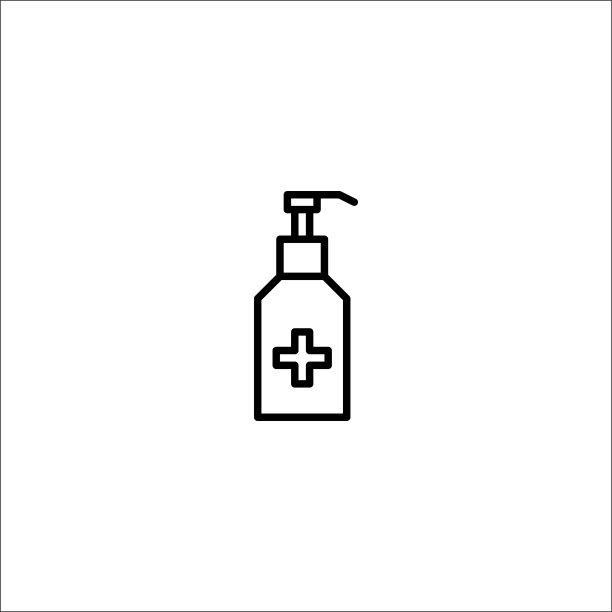 酒精凝胶瓶图标矢量插画图片下载