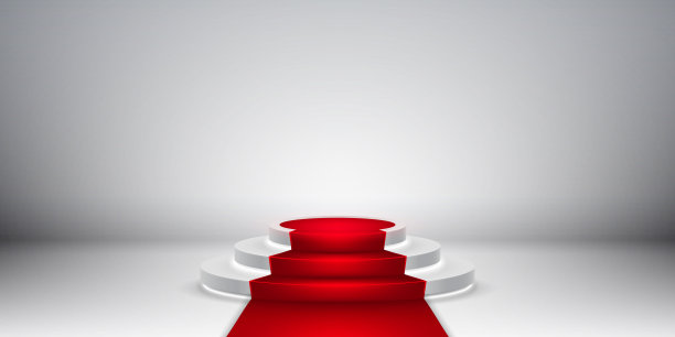 圆形舞台讲台与红色地毯图片下载