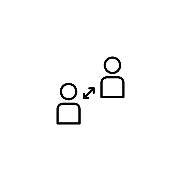 保持社交距离图标矢量图图片下载