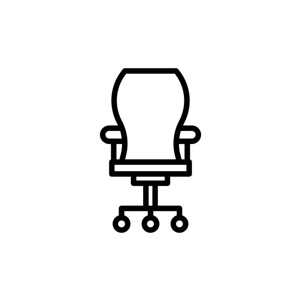 简单的办公椅线条图标。图片下载