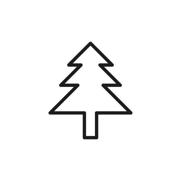 简单的圣诞树线图标。图片下载