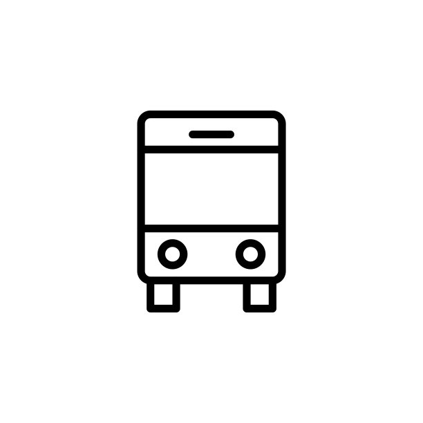 简单的校车线路图标。图片下载