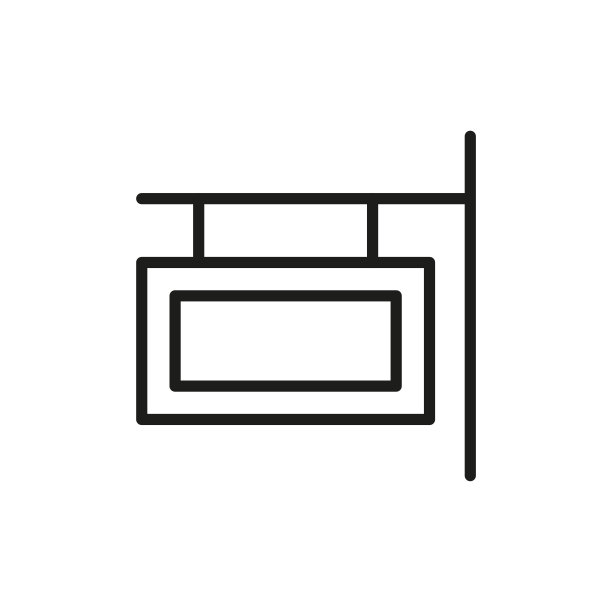 简单的标识板线条图标。图片下载