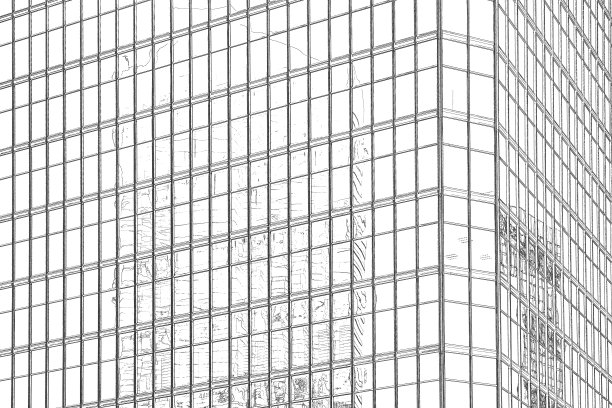 手绘香港建筑抽象画图片下载