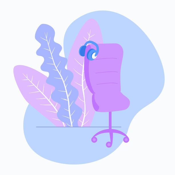 办公椅和耳机在家里工作图片下载