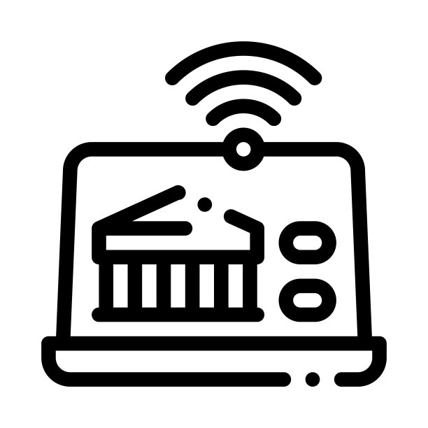 通过设备分发Wi-Fi的矢量线稿图标图片下载