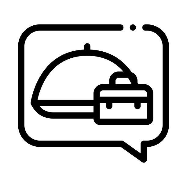 商务午餐图标矢量轮廓插图图片下载