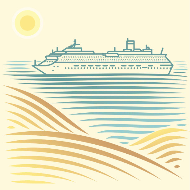 矢量抽象海景豪华游轮图片下载