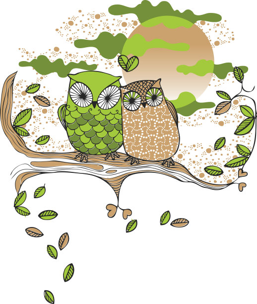 猫头鹰在爱图片下载