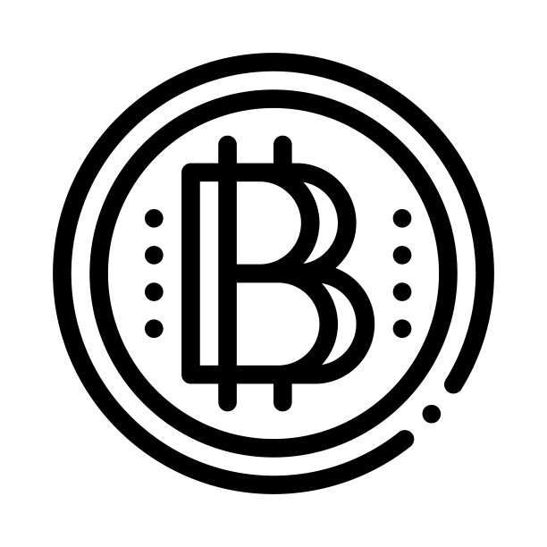 比特币硬币矢量轮廓插图图片下载