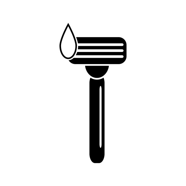 剃须刀片与水滴矢量图标图片下载