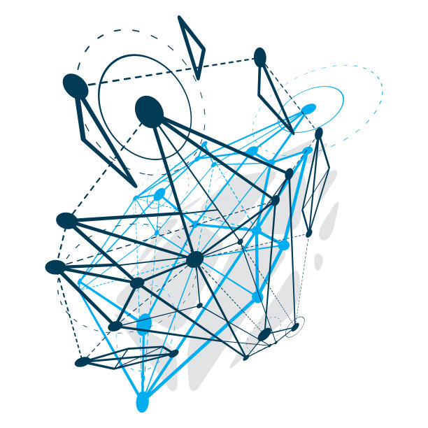 抽象矢量构造，维低聚设计背景。创新技术抽象例证。图片下载