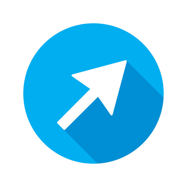 指针矢量图标上的蓝色圆圈背景。光标指针图标向量。箭头光标矢量图标。图片下载