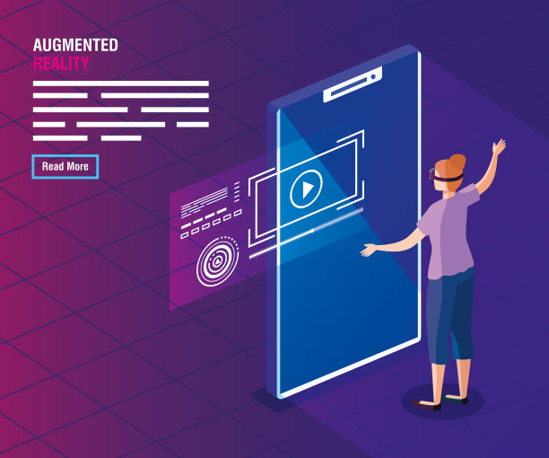 女人戴着眼镜和智能手机的科技现实增强图片下载