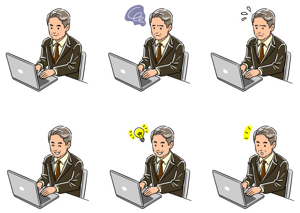 商务人士操作电脑6台图片下载