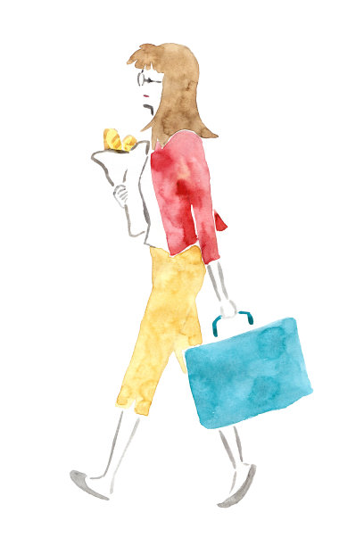 拿着面包的女人图片下载