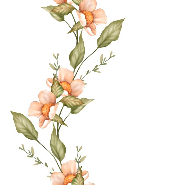 无缝边框图案的花和叶图片下载