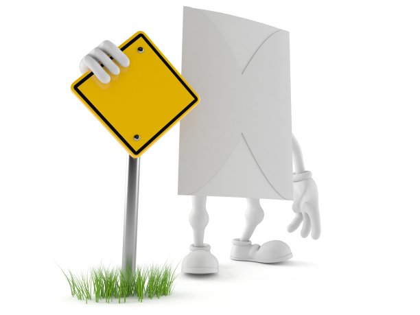 信封字符与空白路标图片下载