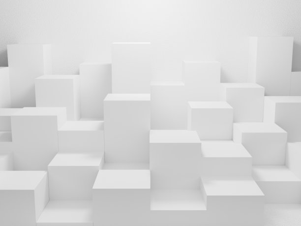 抽象的白光与几何形状的墙壁背景纹理。3d渲染设计显示产品在网站上。模型与灰色讲台场景的概念。空的展示广告和横幅。图片下载