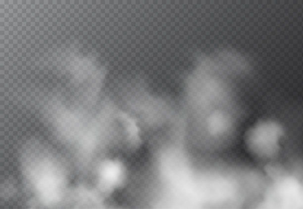 真实的白色雾或烟雾孤立在透明的背景。大气雾效果和烟雾云特效。图片下载
